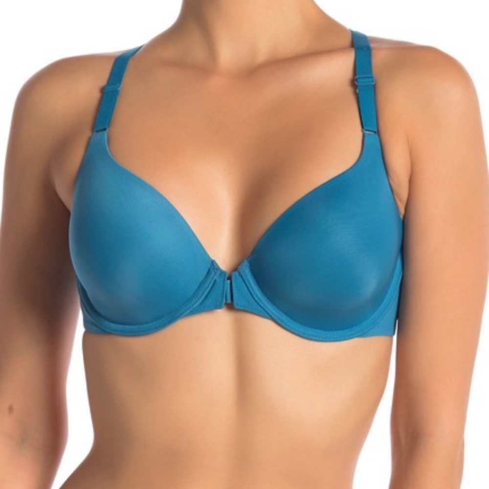 Felina Abbie lace racer back bra in blue